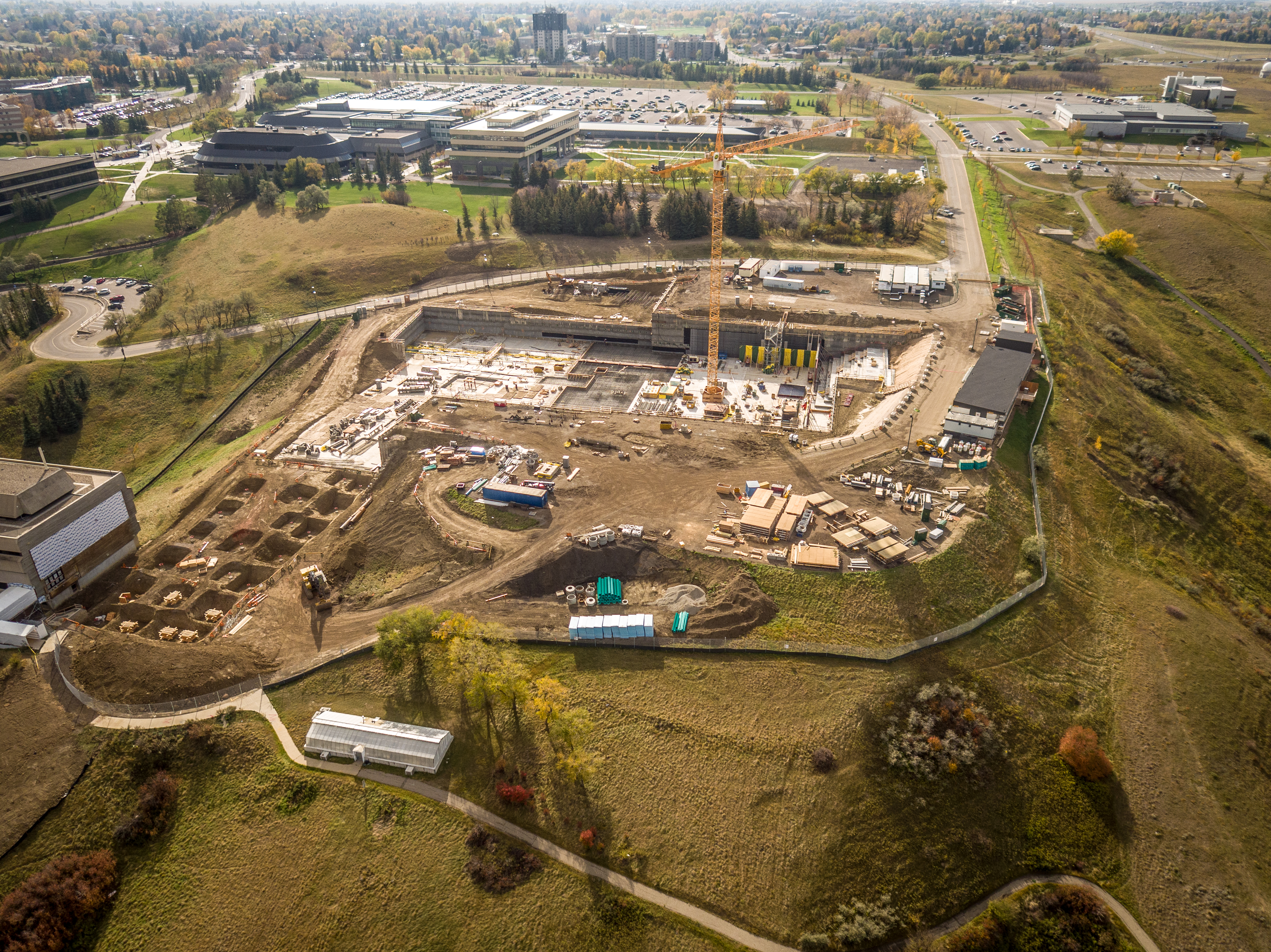A Birdseye view of Big Yeller hard at work on the Destination Project site.